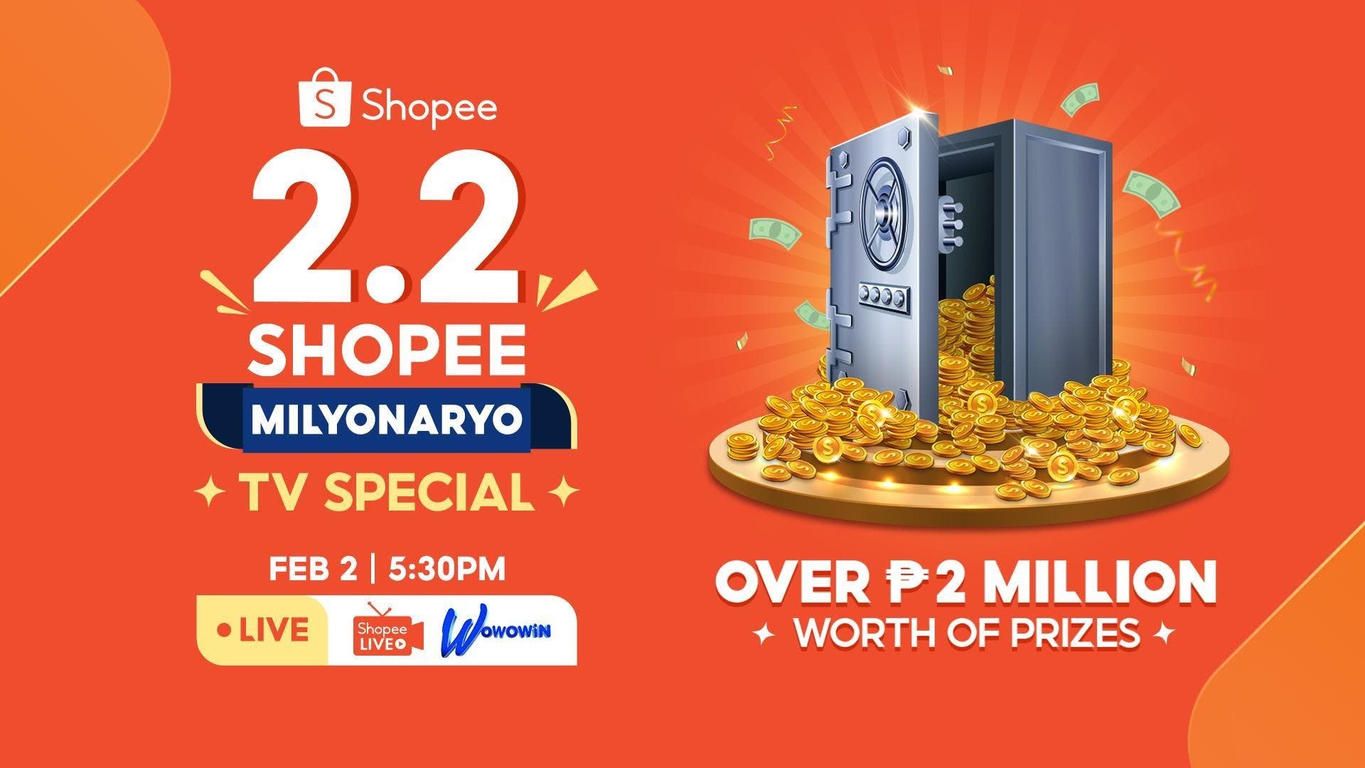 Shopee to Give Away P2M Worth of Prizes During the 2.2 Shopee