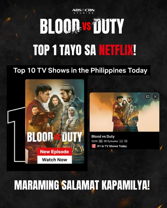 ‘Blood vs Duty’ Grips Viewers with Explosive take on Gun Smuggling; Emerges as Netflix PH’s Most Watched Series