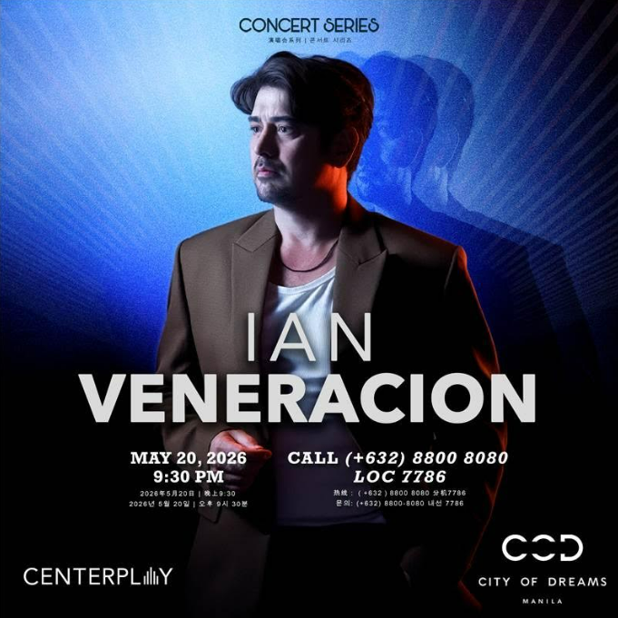 Ian Veneracion makes a Swoon-Worthy Comeback to the Live Stage at CenterPlay, City of Dreams Manila